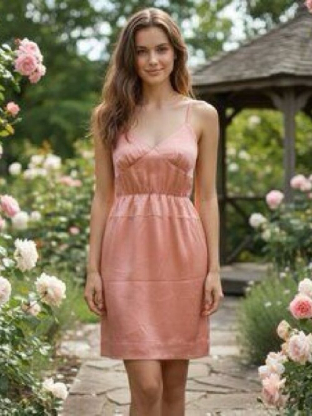 J. Crew | Peach 100% Silk Serenade Dress | Size 2